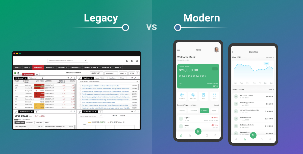 legacy vs modern fintech system